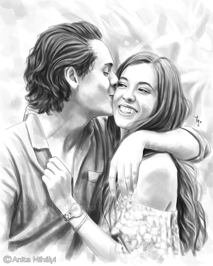 Couple Drawings Romantic Couple Drawing Personalized 