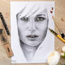 White Hair - Pencil Portrait on Paper
