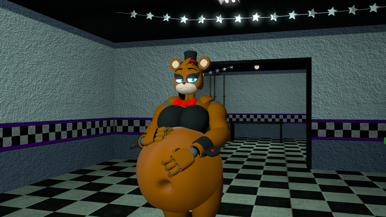Fat Roxy Animatronic Female Freddy with a belly by dEEEEEE2 on DeviantArt