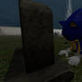 (VENT) Sonic laying in front of Freddy's grave