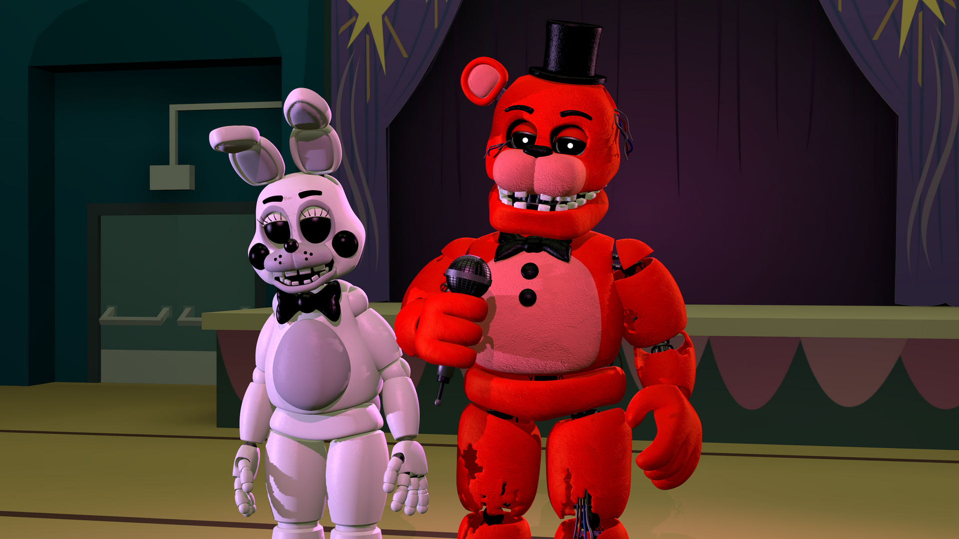 Runied F Naf Rabbit (SFM/FNAF 2) White Rabbit and Redbear by dorgarica on DeviantArt