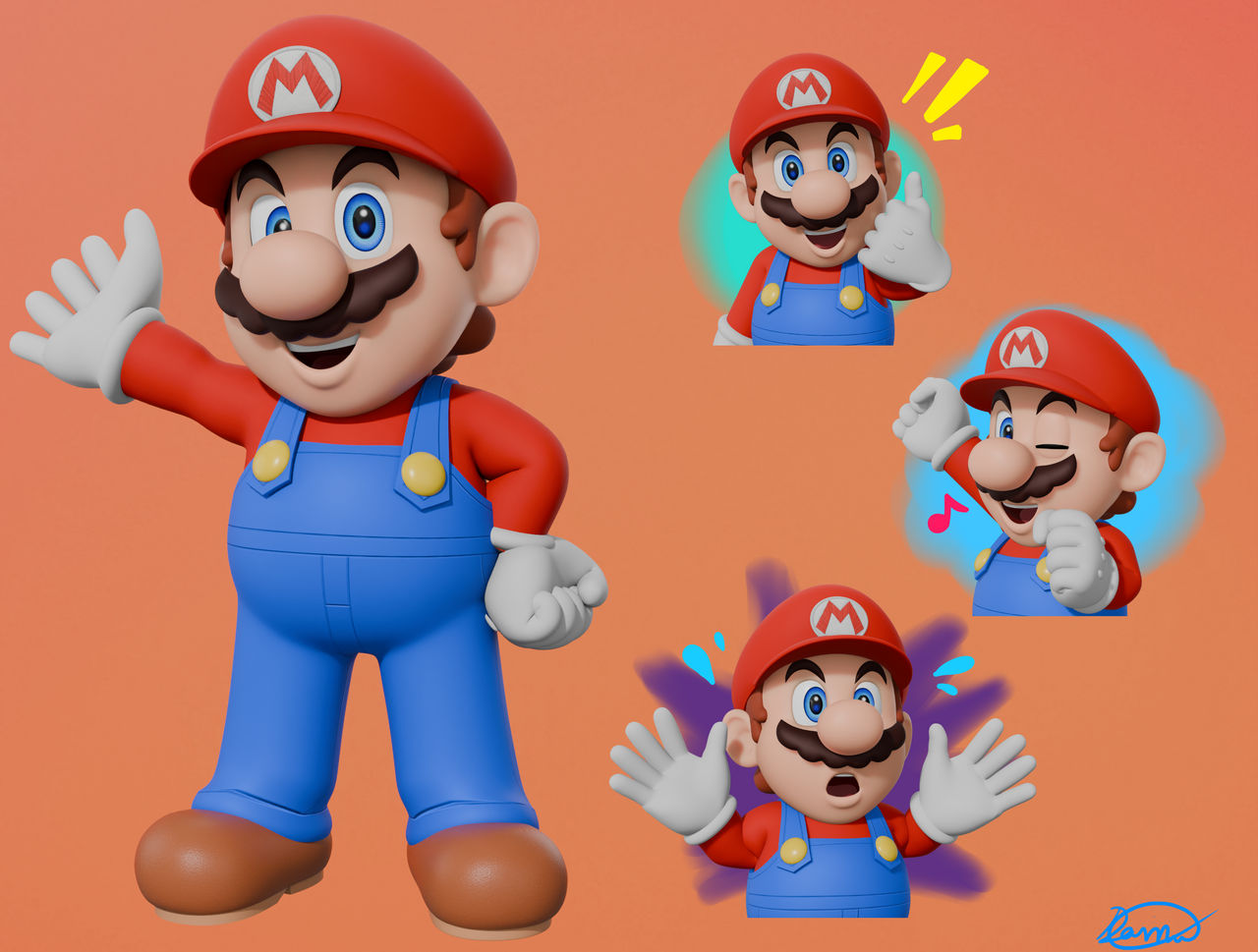 Mario Emoting (Blender) Mario Jamboree Emotes by dorgarica on DeviantArt