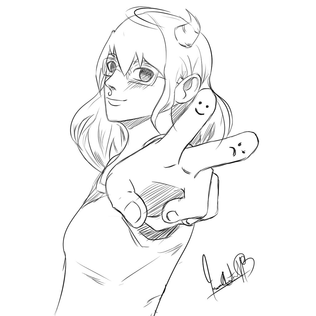 Jacky Girl Half Demon Half Angel Sketch Draw Manga By Mauri Kun On