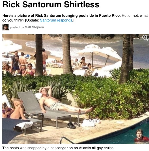 Santorum on vacation......