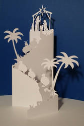 Christmas scene papercut