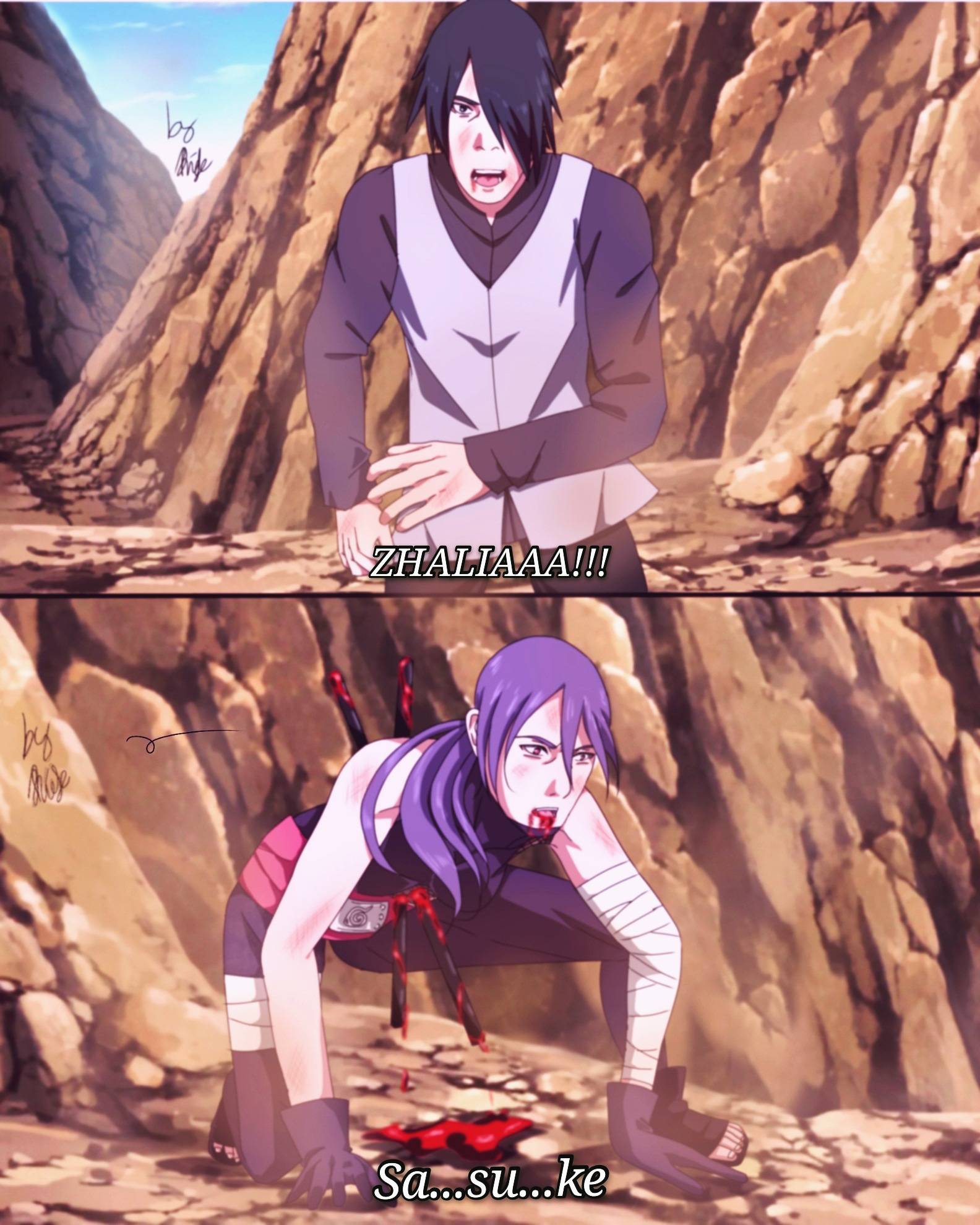 Naruto Oc Zhalia And Sasuke Vs Ashura By Numajirixart On Deviantart