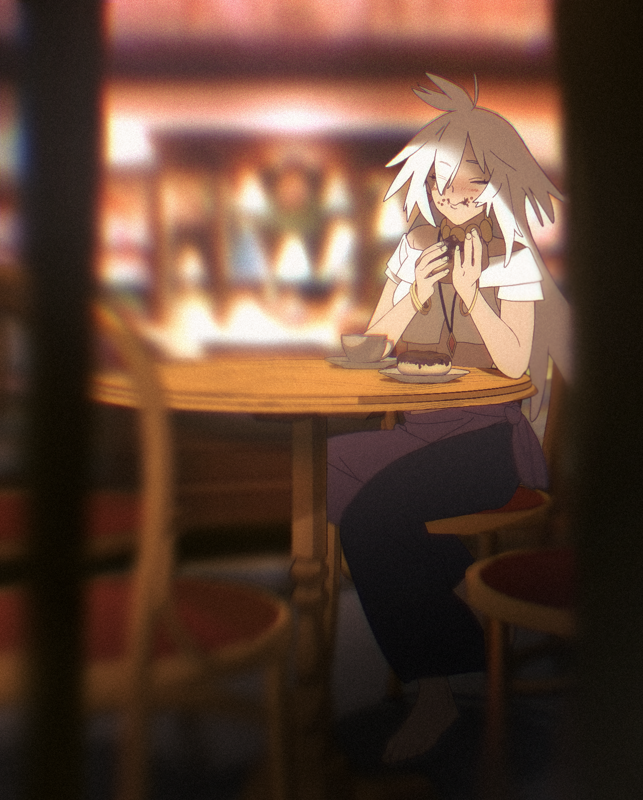 Aria Eating At The Bakery