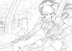 Steampunk Fantasy LineArt