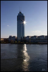 Sunrays on glass and water