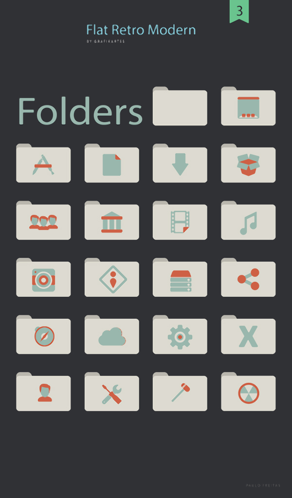 Rectro Tech Folder Design Flat Retro Modern Folders by valvator on DeviantArt