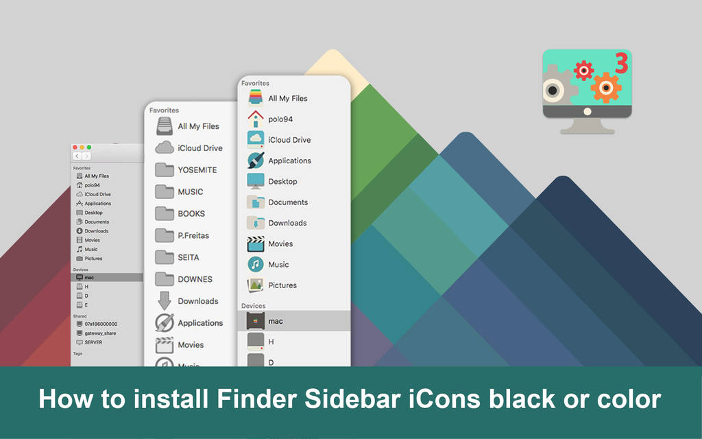 How to install Finder Sidebar iCons in color by valvator