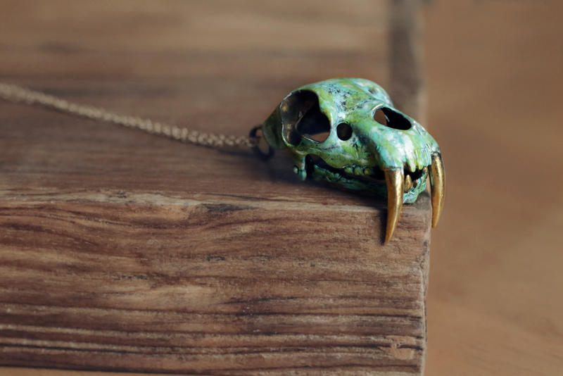 Mafia Sabertooth Tiger Skull Necklace