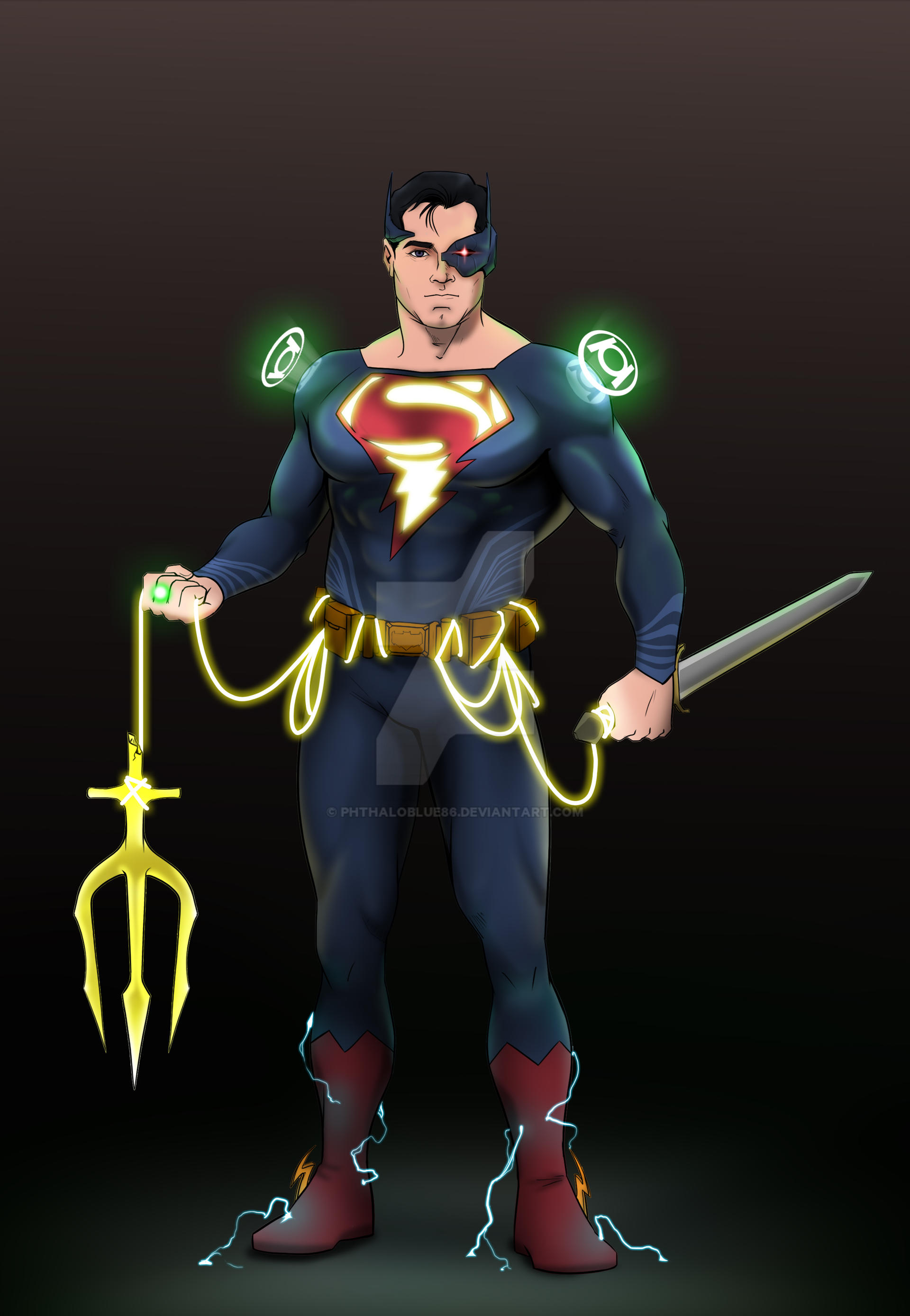 Superman Fusion with The Justice League members by phthaloblue86 on  DeviantArt