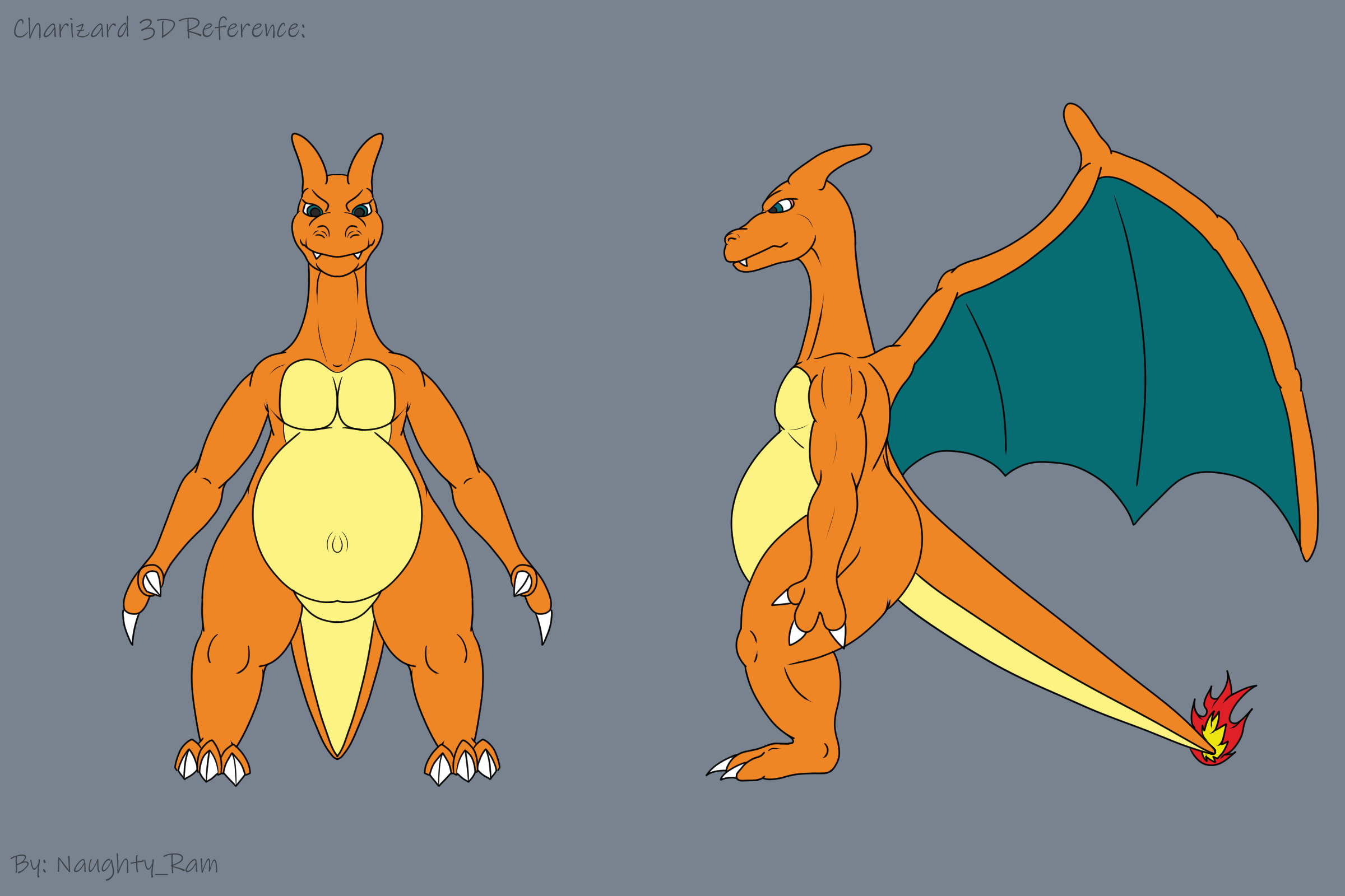 Charizard Base Deviantart Charizard 3D Reference by NaughtyRam on DeviantArt