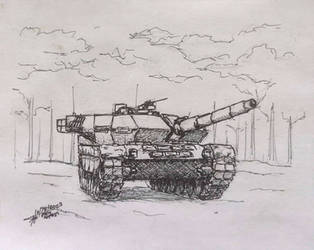 Leopard 2A5 - Pen Sketch