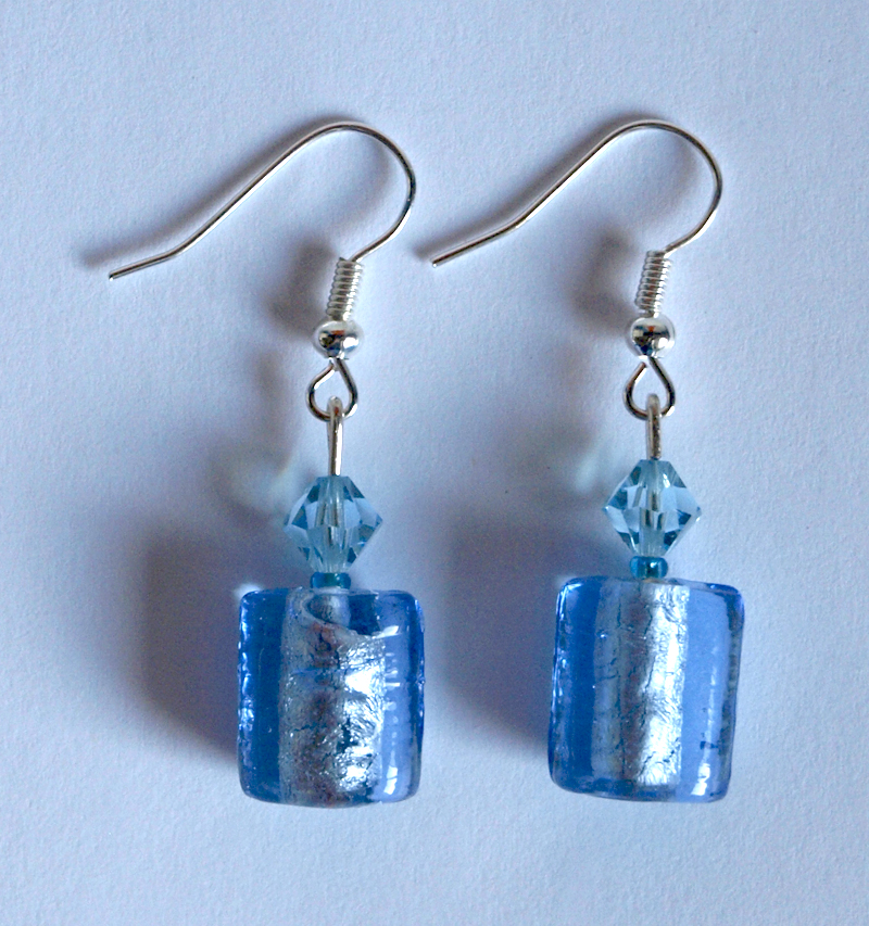 crystal and glass earrings