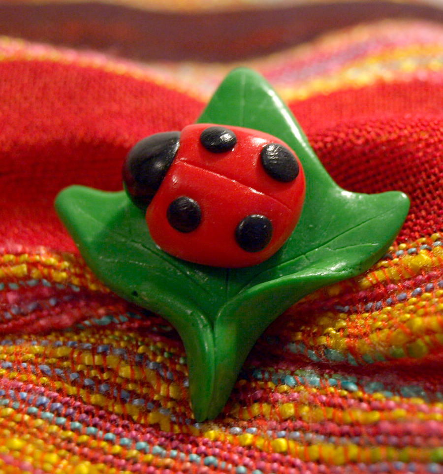 Ladybug on ivy pin