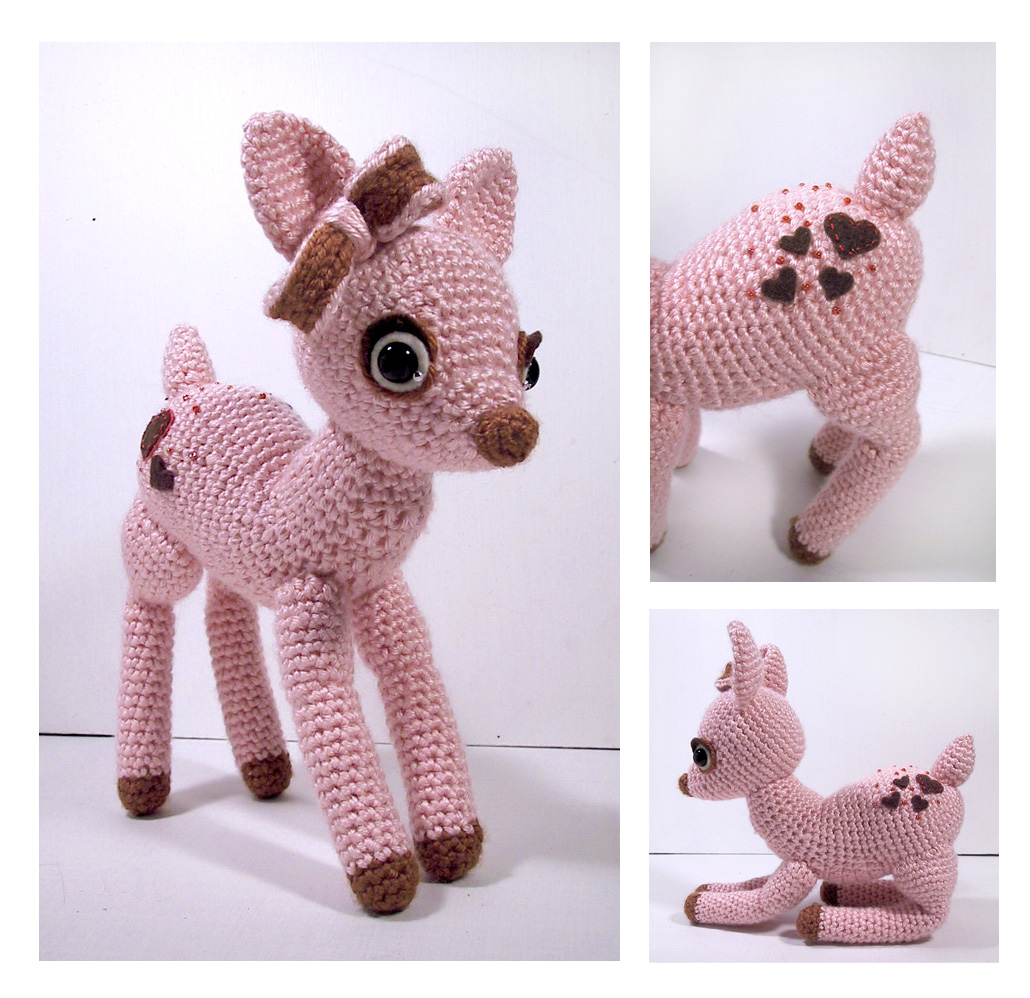 Pink Frosting - amigurumi deer by selkie