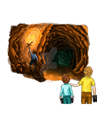 Cave expedition illustration