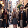 Hermione, Luna, and Harry - Diagon Alley