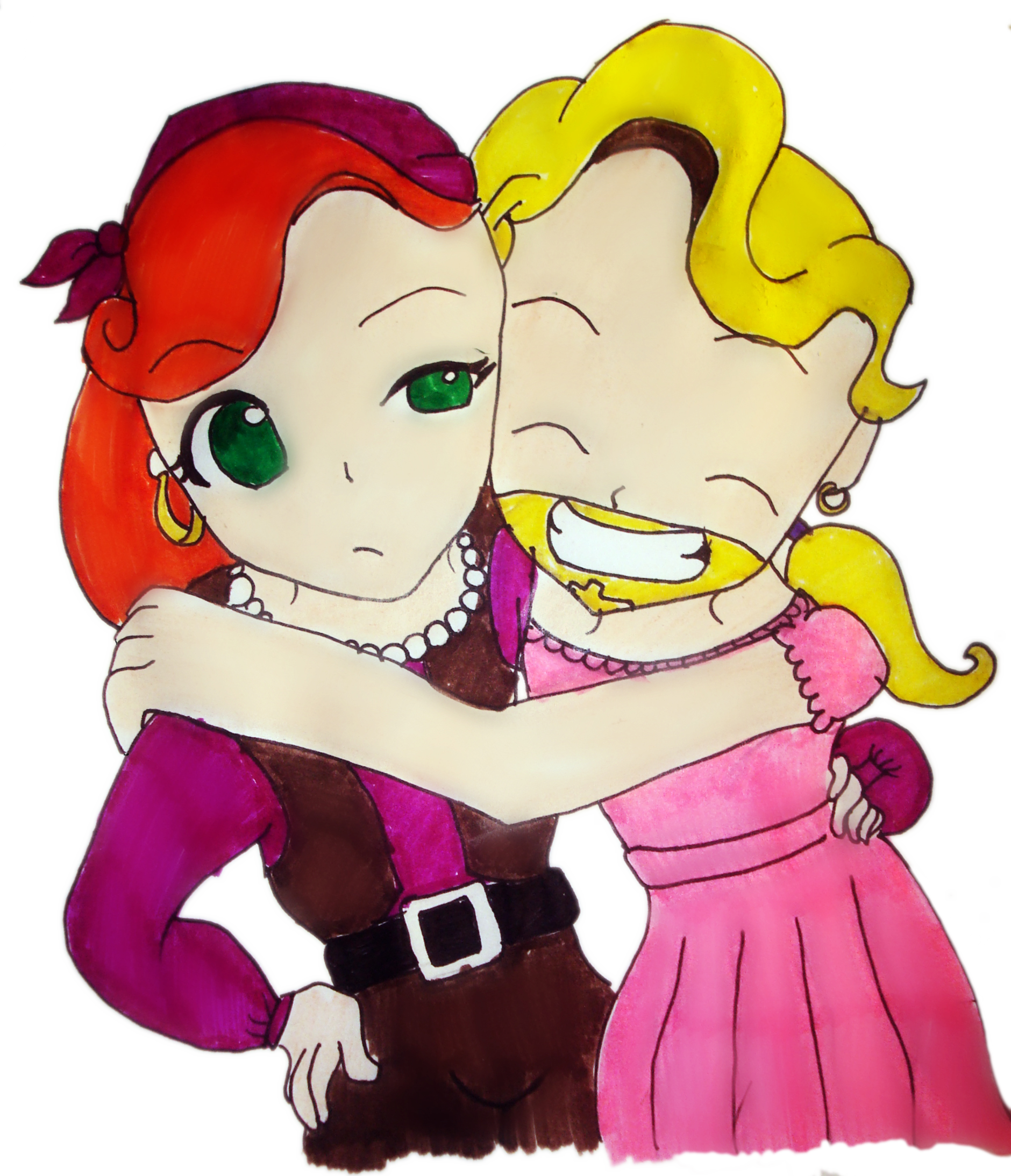 Chibi Guybrush and Elaine LR