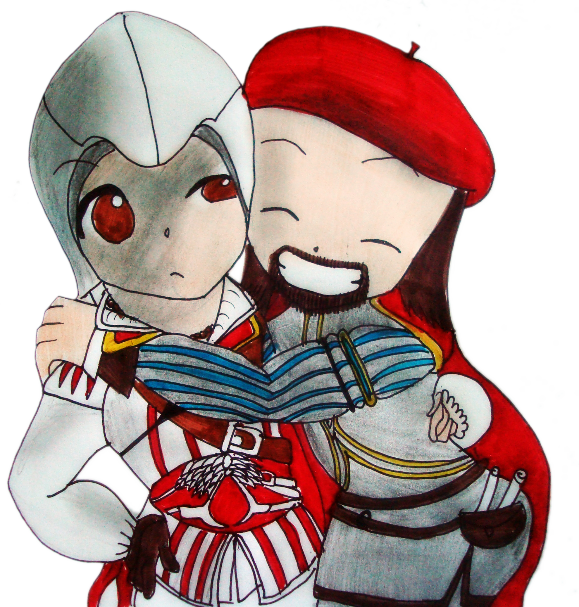 Chibi Ezio and Leonardo