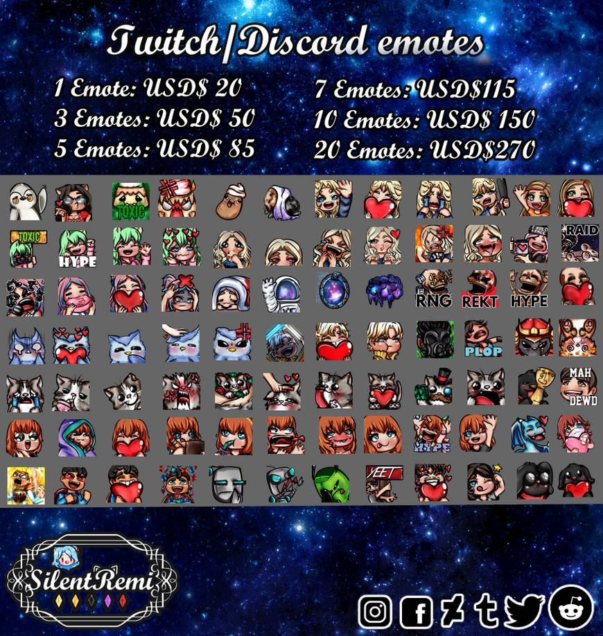 Level 2 Emotes Emotes Layout prices by SilentRemi on DeviantArt