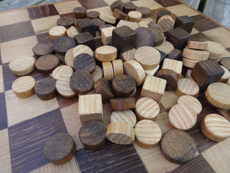 Handmade Recycled Wooden Gaming Pieces