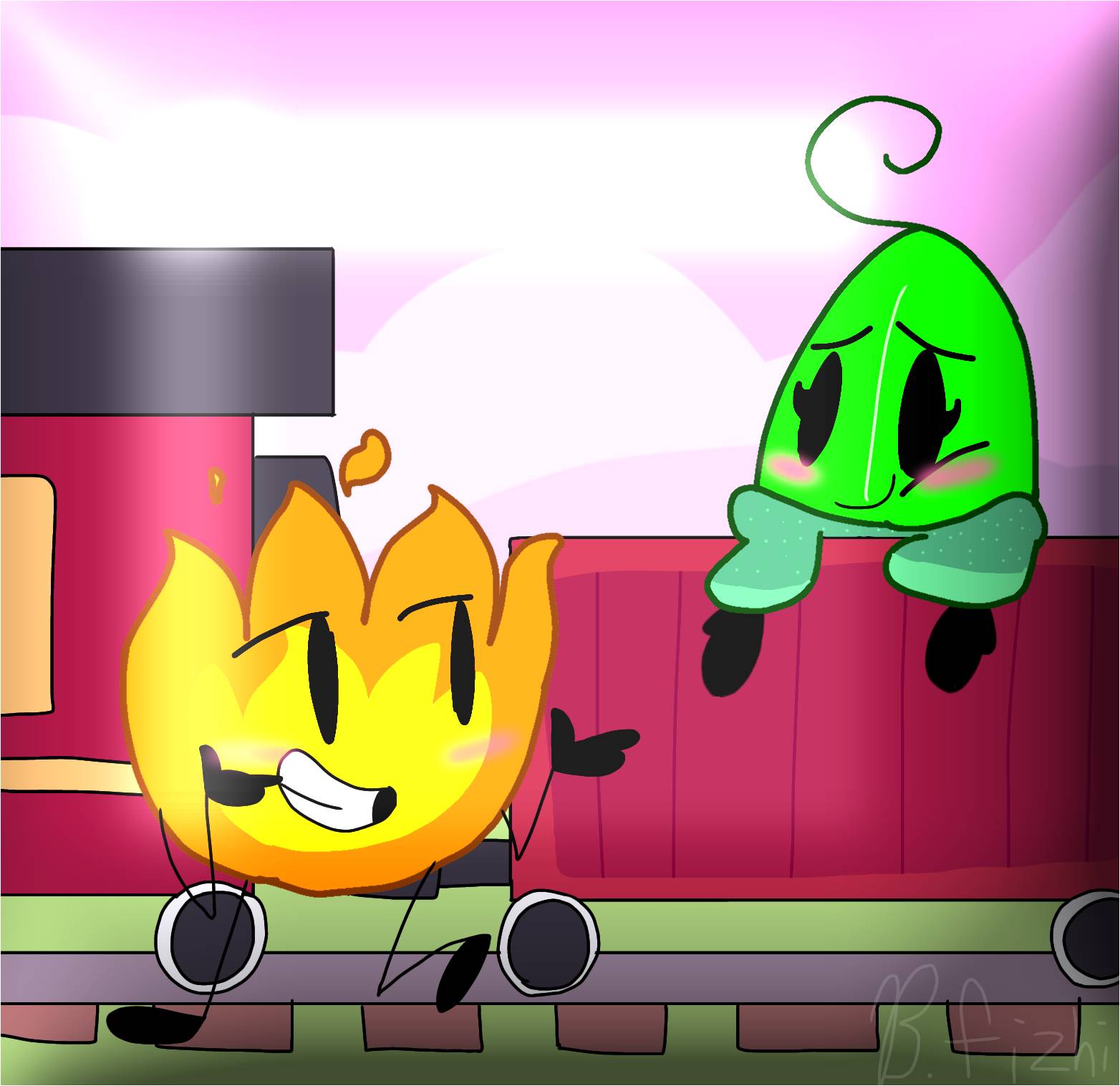 firey x leafy ( bfb 23) by bossyfizhi on DeviantArt