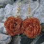 Copper Wire Rose Earrings
