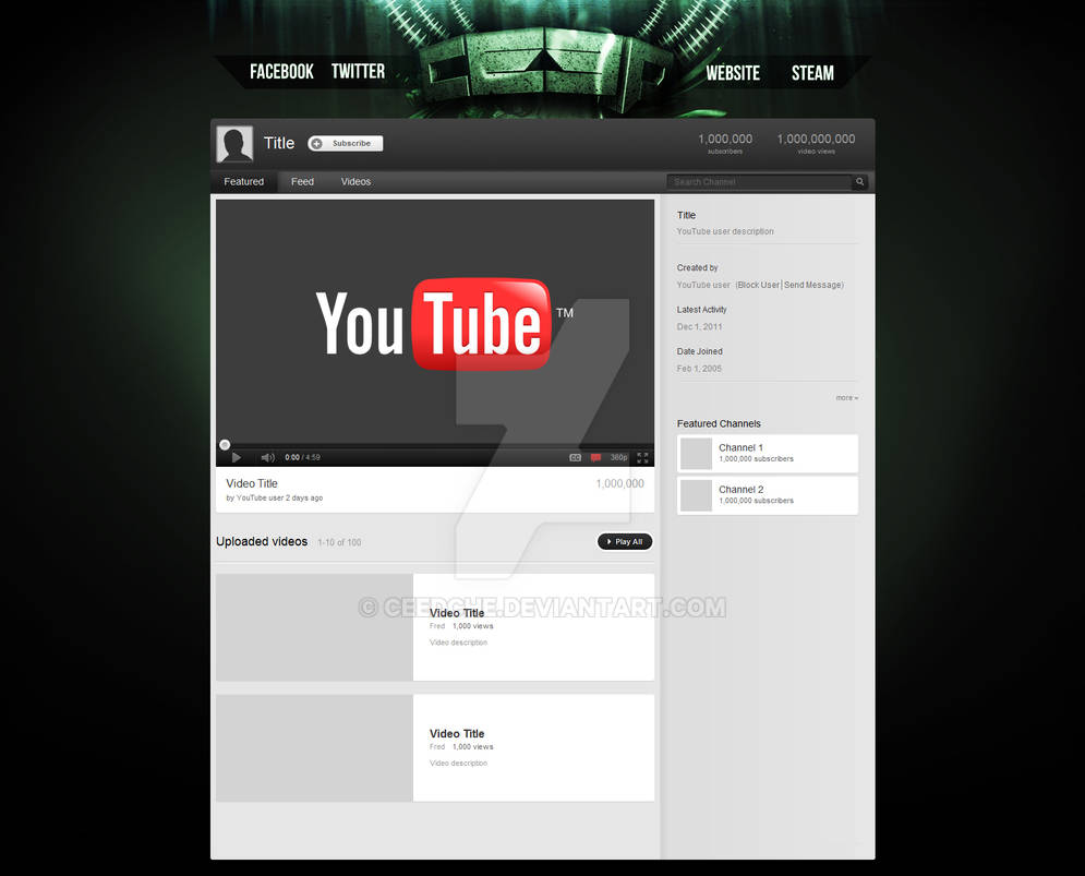 My second channel layout by ceeDche on DeviantArt