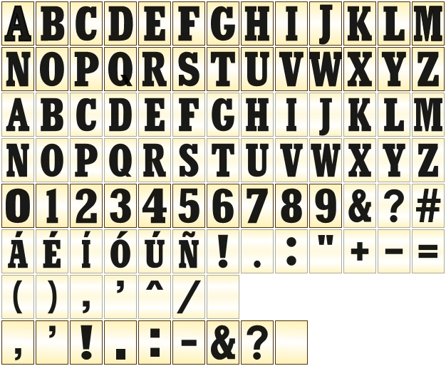 Old PuzzleBoard Letters