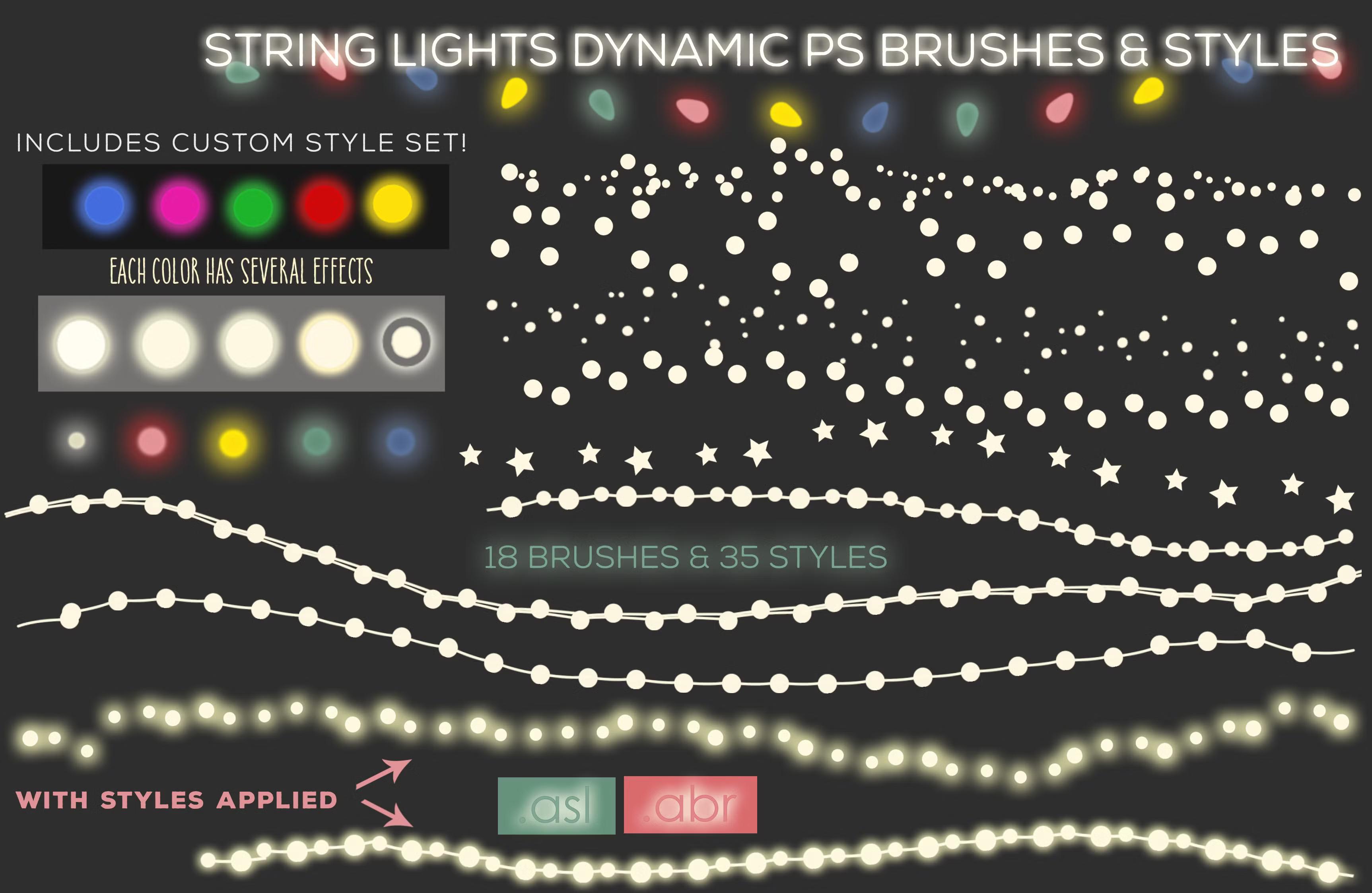 PS String Lights Brushes Styles