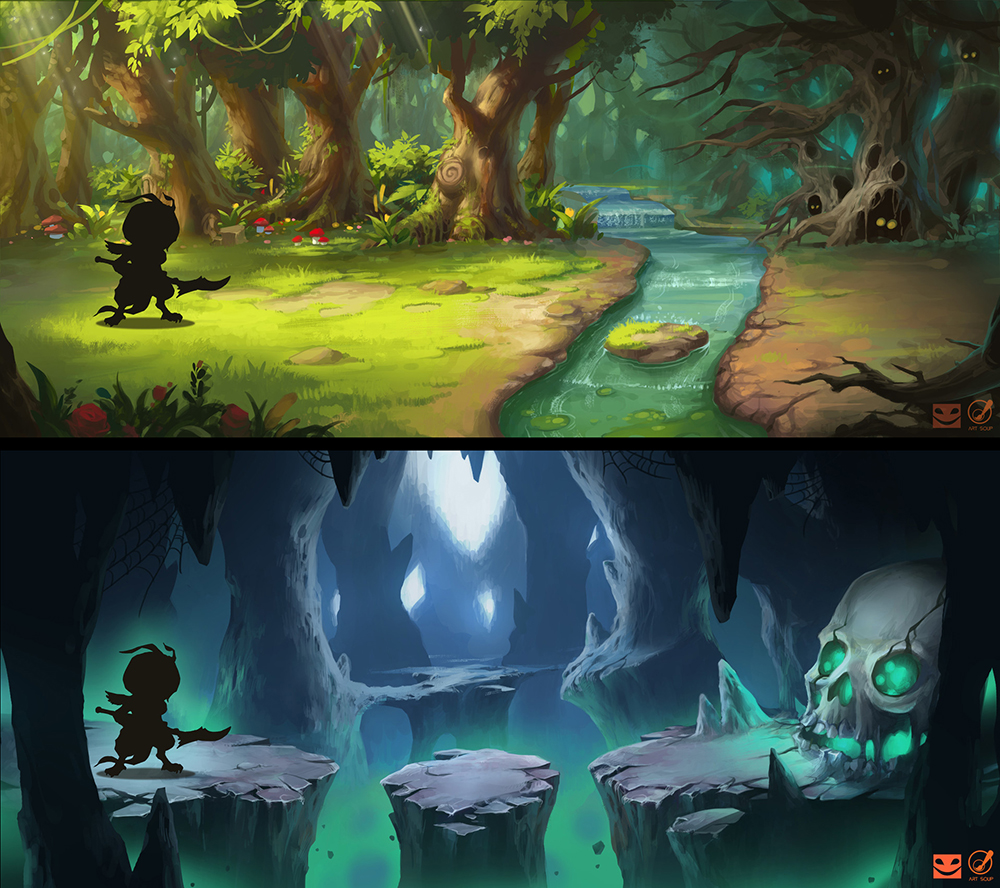 2D platform game Environment concept by bimask on DeviantArt