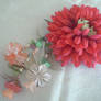Red Flower and Beads Hair Clip