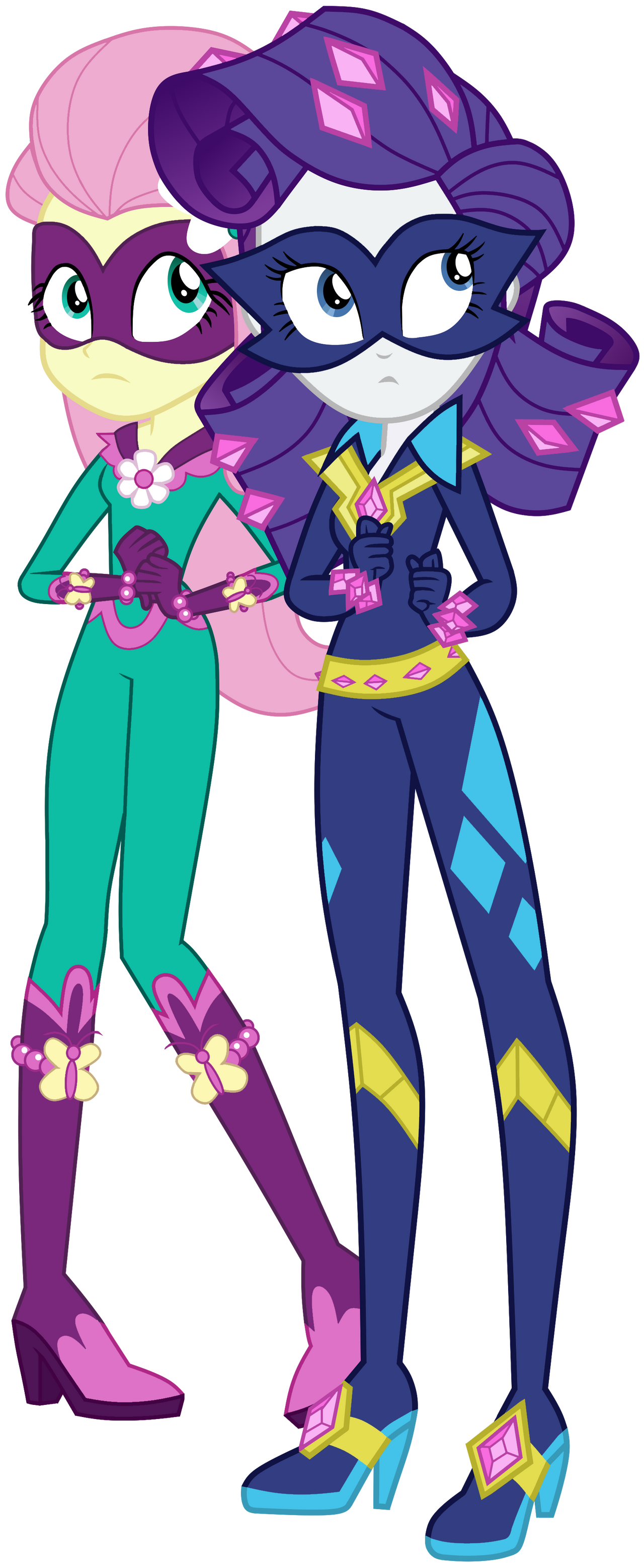 EqG Power Ponies Fluttershy and Rarity by OctoSquish7260 on DeviantArt