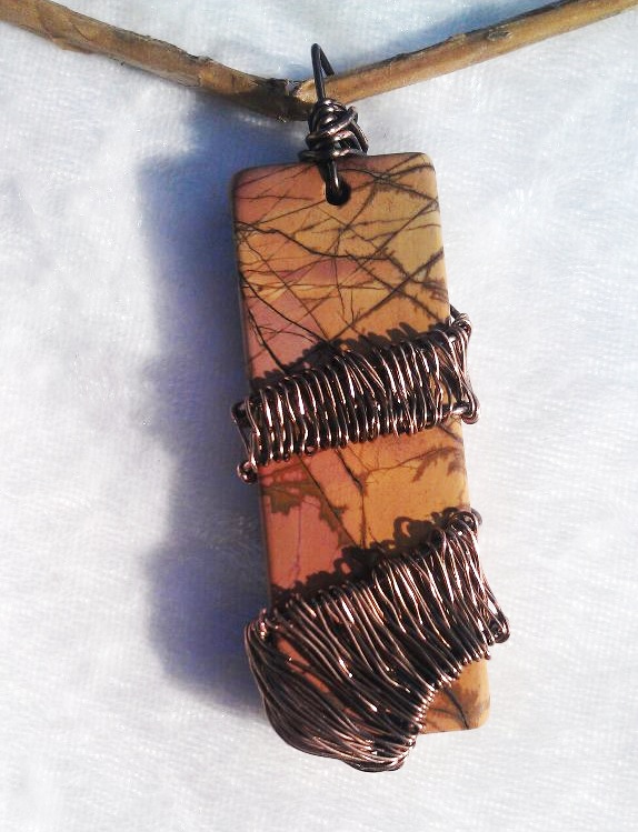 Woven picasso Jasper in antique bronze