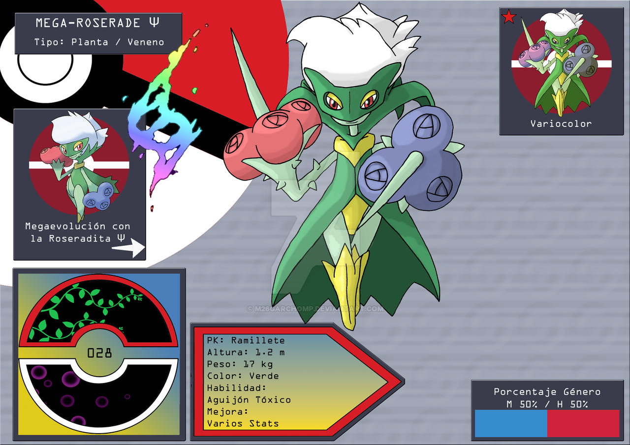 Mega Roserade Fakemon 028 Mega-Roserade Psi by M26Garchomp on DeviantArt