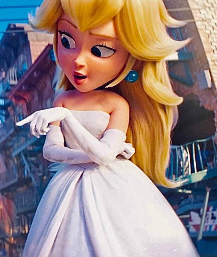 the super mario bros movie princess peach wedding dress gifs Princess Peach Wedding Gown