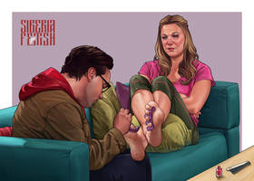 Leonard gives Penny a pedicure The Big Bang Theory by SiberiaFetish