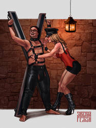 Penny tickles Leonard in BDSM episode by SiberiaFetish