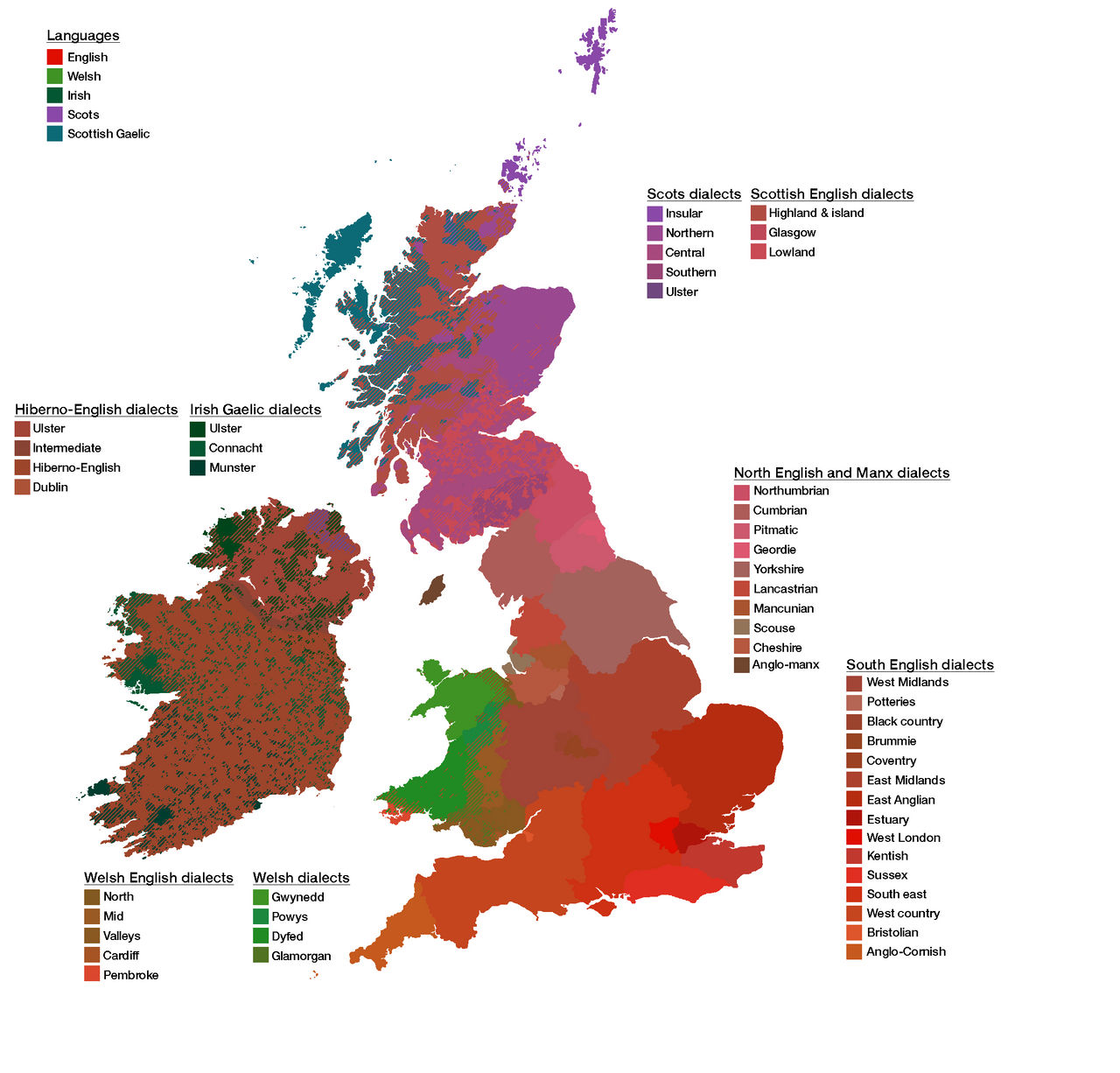 Language and dialect map of Britain and Ireland by BaraBrith on DeviantArt