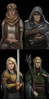 Commission: Human Elves and Dwarves