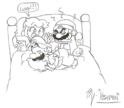 Mario, Luigi, Peach, and Yoshi by DeeTommCartoons on DeviantArt