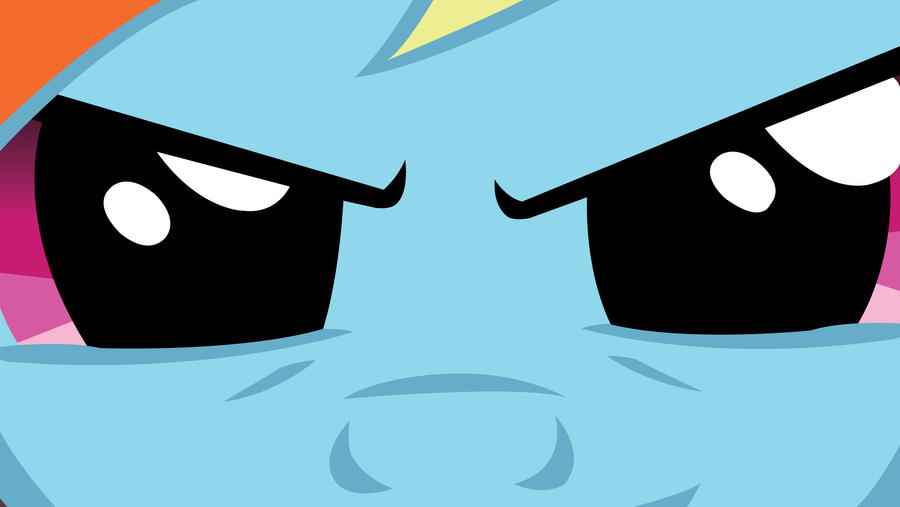Rainbow Dash Glaring Wallpaper by EvilDocterMcBob