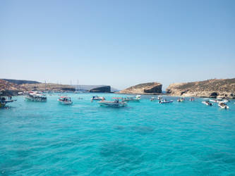 Blue lagoon at Comino , Malta 