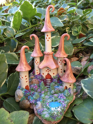 Polymer Clay Fairy Castle by missfinearts
