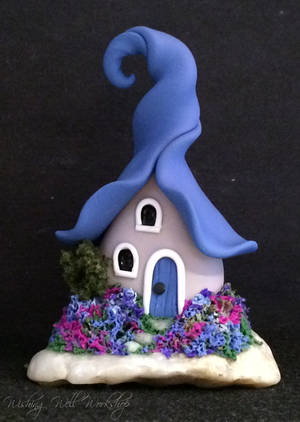 Polymer Clay Blue Fairy House by missfinearts Polymer Clay Blue Fairy House by missfinearts
