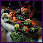 Polymer Clay Pumpkin Cottage by missfinearts