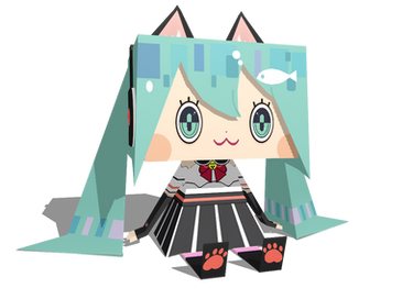 MMD - cat miku (papercraft like)